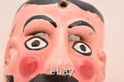 Masque de danse en bois sculpté vintage MEXICAIN FOLKLORIQUE homme barbu de Veracruz Carnaval