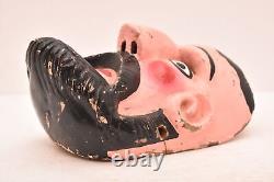Masque de danse en bois sculpté vintage MEXICAIN FOLKLORIQUE homme barbu de Veracruz Carnaval