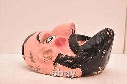 Masque de danse en bois sculpté vintage MEXICAIN FOLKLORIQUE homme barbu de Veracruz Carnaval