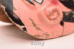 Masque de danse en bois sculpté vintage MEXICAIN FOLKLORIQUE homme barbu de Veracruz Carnaval