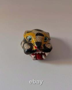 Masque de danse folklorique jaguar vintage sculpté à la main du Guerrero, Mexique