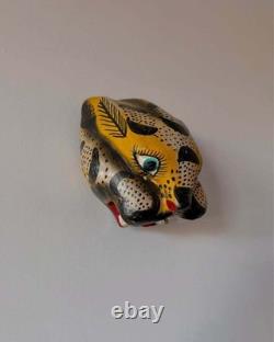 Masque de danse folklorique jaguar vintage sculpté à la main du Guerrero, Mexique