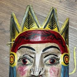 Masque mexicain ancien sculpté à la main, qualité musée Guerrero, art populaire