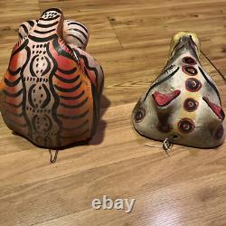 Masques de jaguar et de loup sculptés en art populaire mexicain