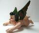 Mexicain Folk Art Suspendu Ailé Angel Wood Carving Naked Cacheton 14