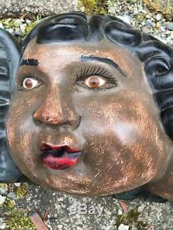 Mexicaine Bois Sculpté Cherub Avec Des Ailes Folk Art Chérubins Double Cherub Faces