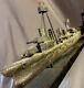 Modèle De Navire De Guerre Maritime Antique En Bois Sculpté Et Peint De L'art Populaire, Ww2