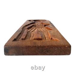 Moule à biscuits en bois sculpté à la main en forme de figurine d'art populaire Springerle antique