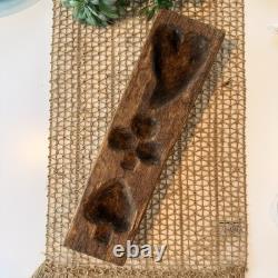 Moule en bois sculpté en forme de cœur pour bonbons en sucre d'érable antique folk art primitif Lg 16x4 1/4