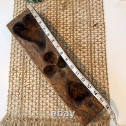 Moule en bois sculpté en forme de cœur pour bonbons en sucre d'érable antique folk art primitif Lg 16x4 1/4