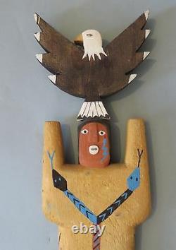 Navajo Folk Artist Harold Willeto, Carved Painted Male Yei Figure, 1994