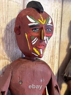 New York Jacob Mathey Folk Outsider Art Sculpté Rares Poupées Indiennes 1978