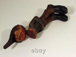 Noeud-Casseur Homme/Garçon Vintage Art Populaire Unique Sculpté à la Main avec Chapeau et Manteau 12
