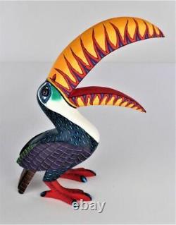 Oaxacan Sculpture Sur Bois Damian Morales Toucan Oiseaux Oaxaca Art Populaire Mexicain Alebrije