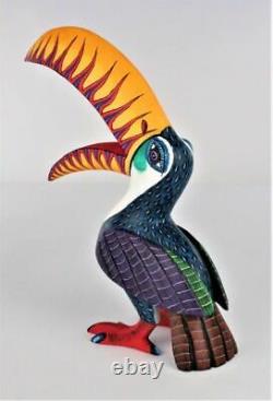 Oaxacan Sculpture Sur Bois Damian Morales Toucan Oiseaux Oaxaca Art Populaire Mexicain Alebrije