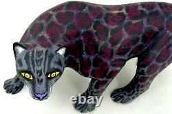 Oaxacan Wood Carving Black Panther Eleazar Morales Art Populaire Mexicain Alebrije