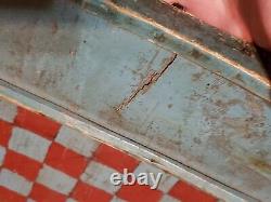 Old Hand Carved/painted Checkers 1800s Jeu De Société Folk Art Primitif