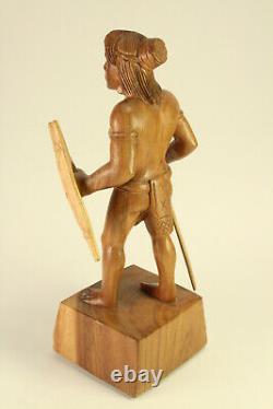 Original Philippin Ifugao Kalinga Warrior Tribal Art Sculpté Acacia Wood Sculpture