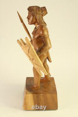 Original Philippin Ifugao Kalinga Warrior Tribal Art Sculpté Acacia Wood Sculpture