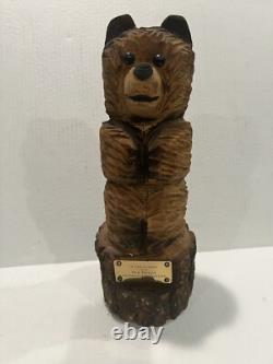 Ours en bois d'art populaire à la tronçonneuse Convention des chefs de bureau Nouveau-Mexique 1999 Rare