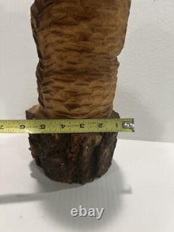 Ours en bois d'art populaire à la tronçonneuse Convention des chefs de bureau Nouveau-Mexique 1999 Rare