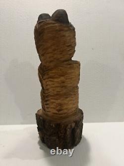 Ours en bois d'art populaire à la tronçonneuse Convention des chefs de bureau Nouveau-Mexique 1999 Rare
