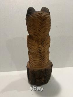 Ours en bois d'art populaire à la tronçonneuse Convention des chefs de bureau Nouveau-Mexique 1999 Rare