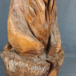 Ours en bois sculpté à la tronçonneuse rustique - Art populaire rural