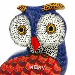 Owl Oaxacan Alebrije Sculpture Sur Bois Art Populaire Mexicain Peinture Sculpture