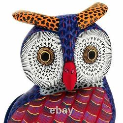 Owl Oaxacan Alebrije Wood Carving Mexicain Folk Art Sculpture Painting