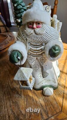 Pam Schifferl Santa Animaux des Bois Noël Art Populaire Sculpté RETIRÉ HTF Loup