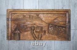 Panneau/Plaque en relief en chêne sculpté ancien - Art populaire de la Renaissance de la forêt noire