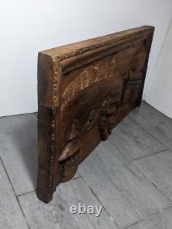 Panneau/Plaque en relief en chêne sculpté ancien - Art populaire de la Renaissance de la forêt noire