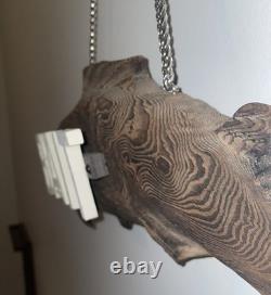 Panneau de commerce vintage en bois sculpté représentant un appât pour poissons 25 Art populaire suspension murale 3D avec chaîne