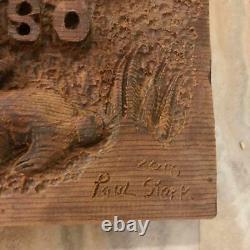 Paul Stark Accueil Saluant Wood Carving Sculpture Folk Art