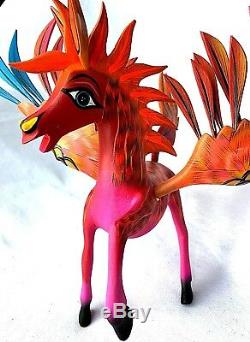 Pegasus Alebrije Grande Sculpté À La Main Oaxacan Folk Art Oaxaca Mexique