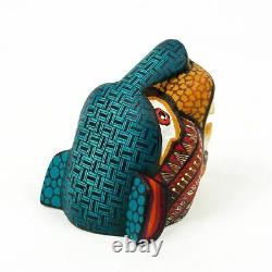 Petite Tête De Jaguar Oaxacan Alebrije Sculpture Sur Bois