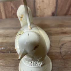 Pièce d'art signée : oiseau en bois sculpté, art populaire, libellule en métal peinte à la main