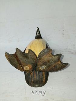 Pinguin en bois lamellé sculpté vintage original MCM art populaire du milieu du siècle