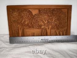 Plaque en bois sculpté par Rupert Kreider, art populaire, rare, unique en son genre, R. Kreider