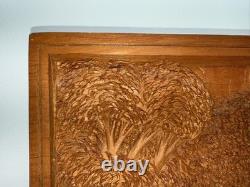 Plaque en bois sculpté par Rupert Kreider, art populaire, rare, unique en son genre, R. Kreider