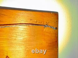 Plaque en bois sculpté par Rupert Kreider, art populaire, rare, unique en son genre, R. Kreider
