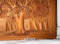 Plaque en bois sculpté par Rupert Kreider, art populaire, rare, unique en son genre, R. Kreider