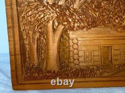 Plaque en bois sculpté par Rupert Kreider, art populaire, rare, unique en son genre, R. Kreider