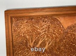 Plaque en bois sculpté par Rupert Kreider, art populaire, rare, unique en son genre, R. Kreider