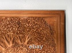 Plaque en bois sculpté par Rupert Kreider, art populaire, rare, unique en son genre, R. Kreider