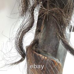 Poupée festive en bois sculpté de cheval à bascule d'art populaire africain du Mali
