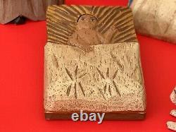 Puerto Rico Folk Art Domingo Orta Jr. Main En Bois Sculpté Crèche
