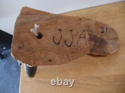 RARE Jesse Aaron Folk Art Sculpture en Bois Taillé à la Main de Taureau Art Outsider 1971