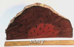 Rare Ancien Art Populaire Sculpté de Pastèque